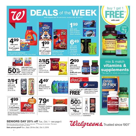 Walgreens is the second largest pharmacy in the country and it sells a big product mix including fresh packaged foods, snacks, drinks, baby supplies, cosmetics and personal care, prepared foods. . Walgreens pharmacy weekly circular